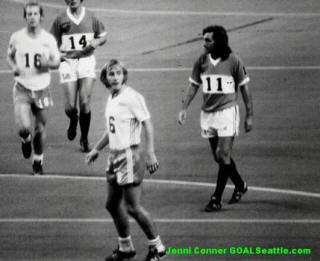 NASL Soccer Los Angeles Aztecs 77 Road Big Num George Best, Terry Mancini