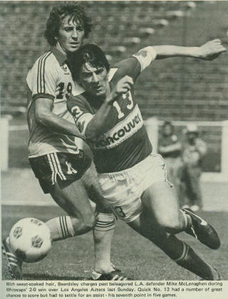 NASL Soccer Los Angeles Aztecs 1981 Road Mike McLeneghen, Whitecaps