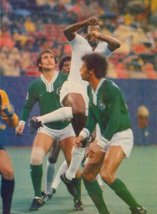 NASL Soccer New York Cosmos 77 Exhibition Back Carlos Alberto, Mike Dillon