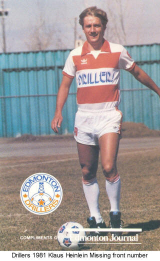 NASL Soccer Edmonton Drillers 81 Home Klaus Heinlein