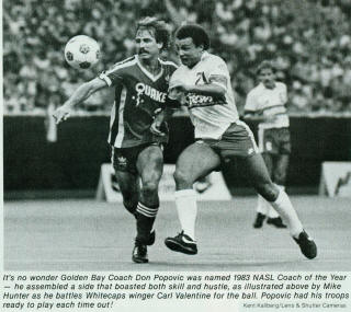 NASL Soccer San Jose Earthquakes 83 Road Mike Hunter, Whitecaps