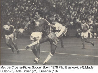 NASL Soccer Minnesota Kicks 76 Home Ade Coker Metros-Croatia