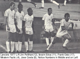 NASL Soccer Rochester Lancers 77 Home Jim Pollihan, Frank Odoi, Ibraim Silva,Miralem Fazlic