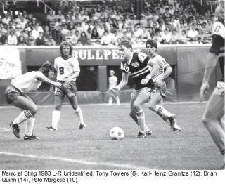 NASL Soccer Montreal Manic 83 Home Tony Trowers 2 Sting Granitza