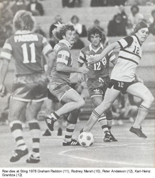 NASL Soccer Tampa Bay Rowdies 78 Road Peter Anderson (2) Rodney Marsh Granitza Sting