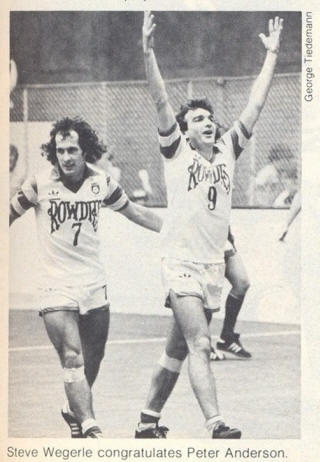 NASL Soccer Tampa Bay Rowdies 79-80 Indoor Home Steve Wegerle (2), Peter Anderson