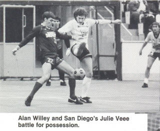 Strikers 85-86 Road Alan Willey, Sockers Julie Veee