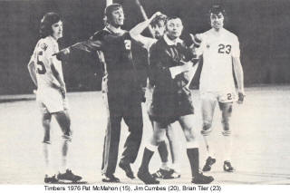 NASL Soccer Portland Timbers 76 Home Back Pat McMahon, Brian Tiler