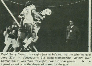 Vancouver Whitecaps 1981 Home Back Terry Yorath, 6-27-81