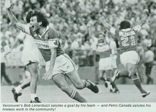 NASL Soccer Vancouver Whitecaps 82 Road Bob Lenarduzzi, Carl Valentine